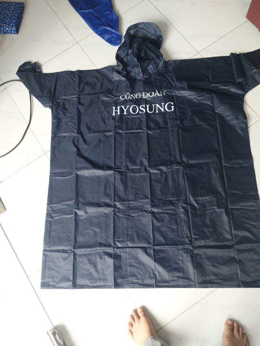 áo mưa vải dù trơn in logo theo công đoàn HYOSUNG