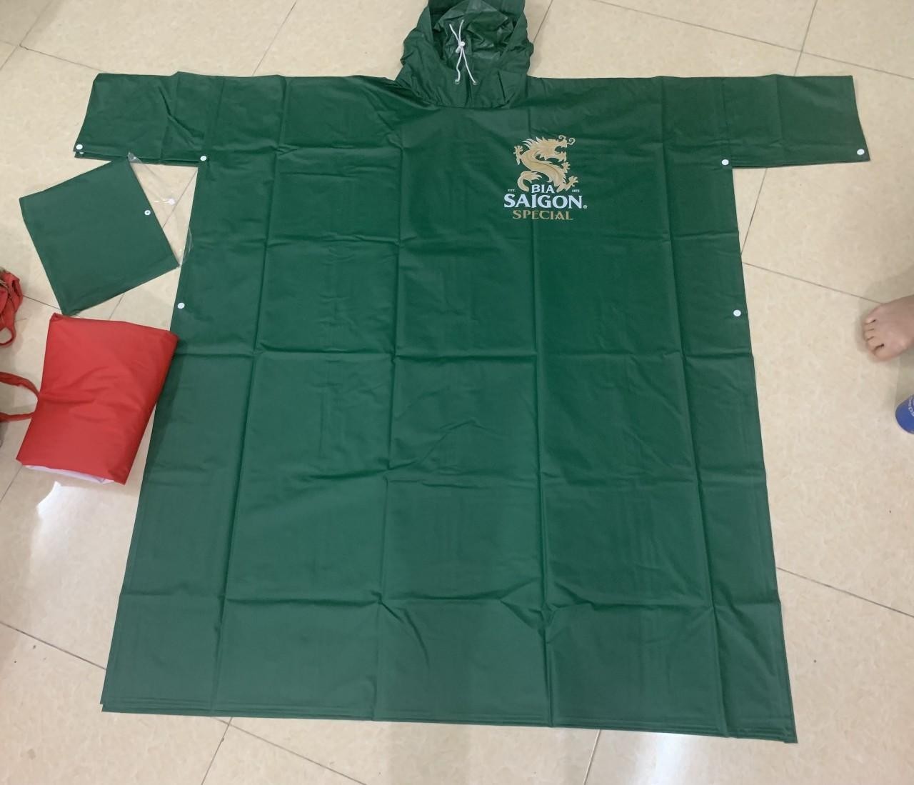 áo mưa quà tặng in logo theo yêu cầu thương hiệu Bia Saigon