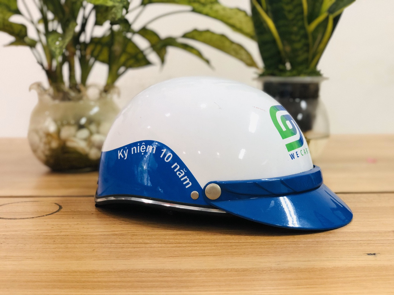 Nón bảo hiểm in logo công ty sản xuất giày dép Jia Hsin