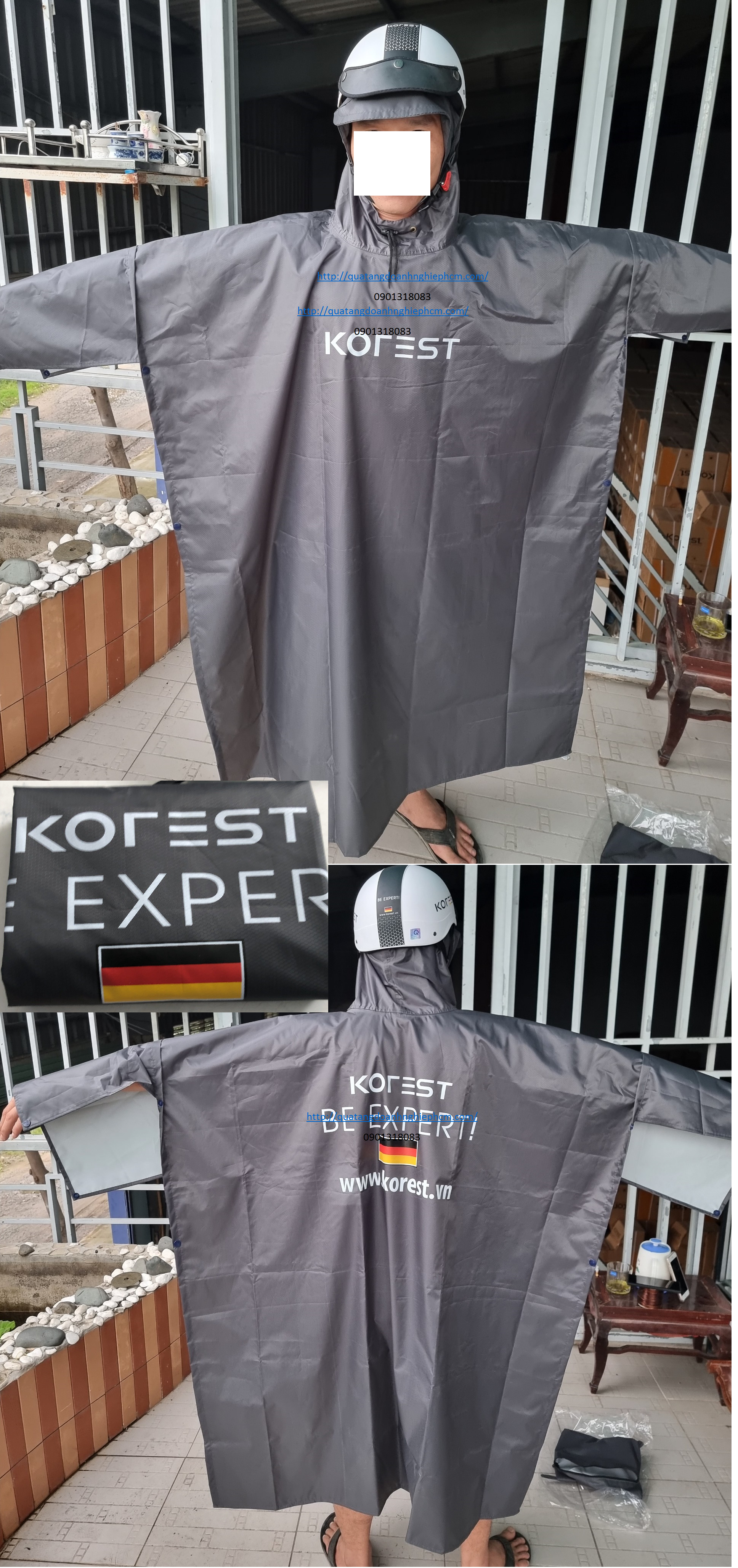 in áo mưa thương hiệu riêng theo yêu cầu korest