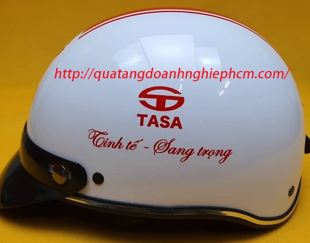 mũ bảo hiểm quảng cáo in logo tasa