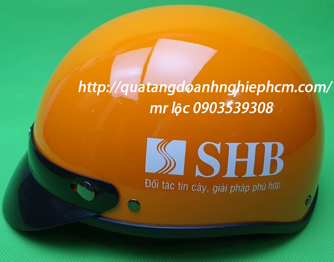 nón bảo hiểm in logo theo yêu cầu nón bảo hiểm in logo shb bank