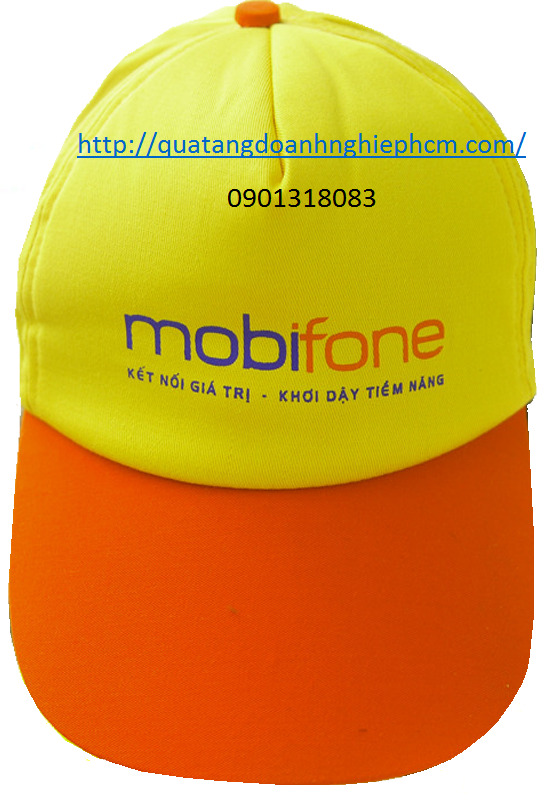 quà tặng nón vải mẩu mobifone