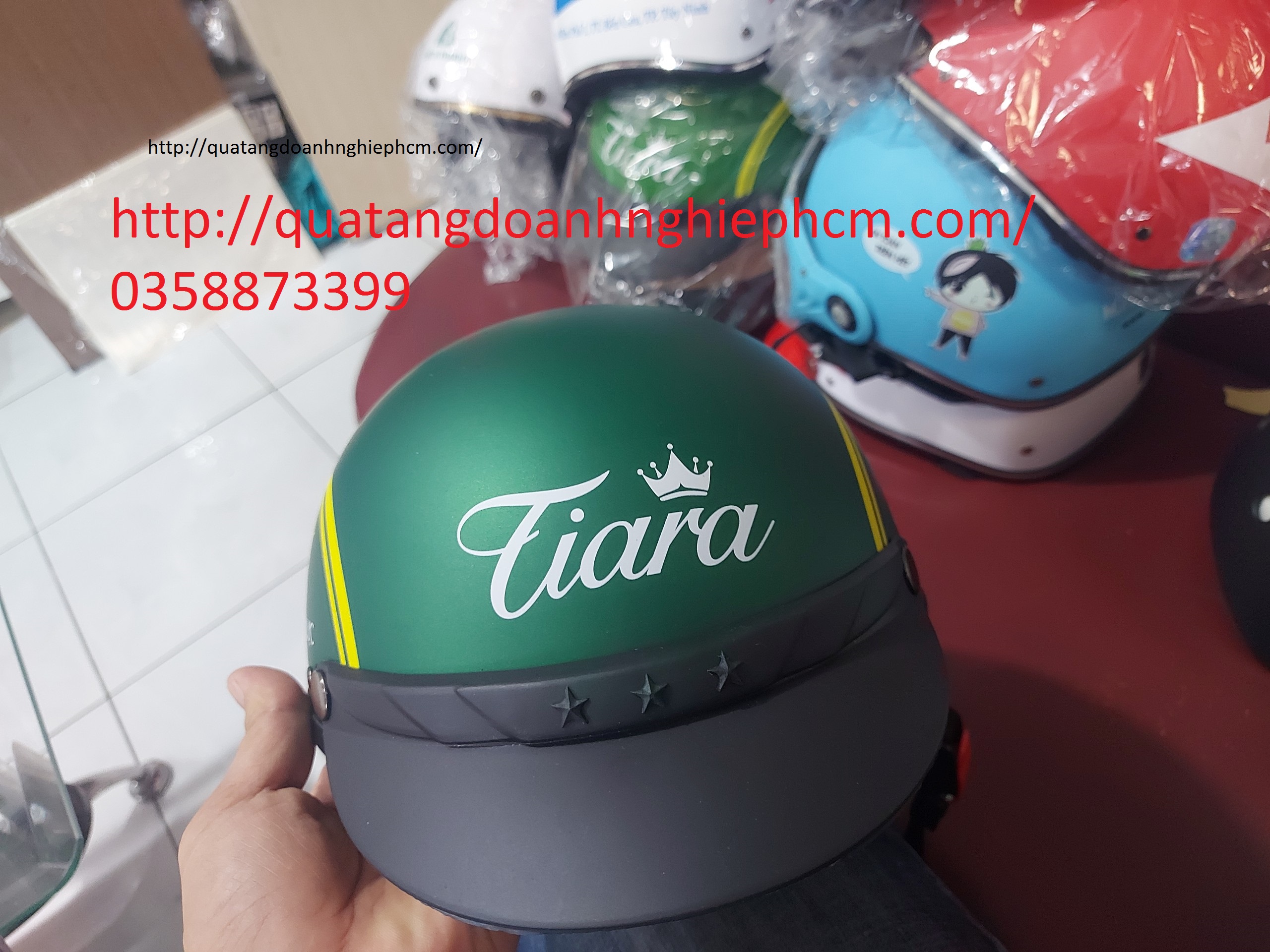sx mũ bảo hiểm in logo doanh nghiệp